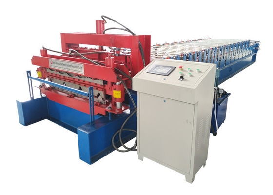 Roof Tile Double Layer Roll Forming Machine Electric Tension 380V 50 Hz 3 Phase