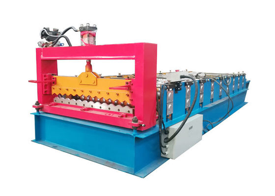 PPGI Color Steel Roll Forming Machine , Corrugated Roof Sheet Machine With Smooth Feed Plate