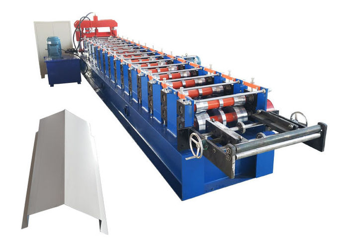 Customized Color Ridge Cap Roll Forming Machine Thickness 0.3-0.7mm Decoiler Width 500mm