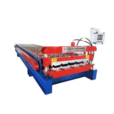 Trapezoidal PPGL Metal Roofing Sheet Roll Forming Machine With 22 Rollers