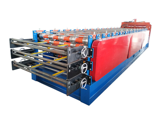 Three Layer Full Automatic Metal Roof Roll Forming Machine 0.3 - 0.8 mm