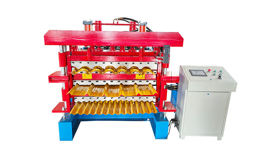 Three Layer Full Automatic Metal Roof Roll Forming Machine 0.3 - 0.8 mm