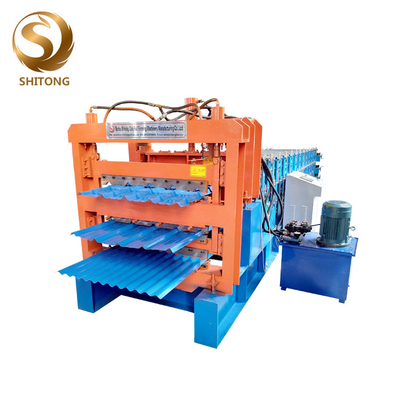 Three Layers Roof Slate Metal Tile Making Machine Ibr Sheet Roll Forming Machine