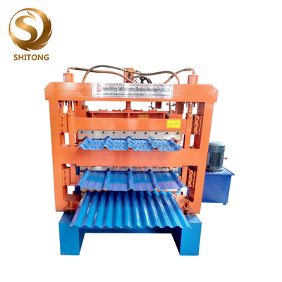 Three Layers Roof Slate Metal Tile Making Machine Ibr Sheet Roll Forming Machine