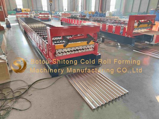 0.4-0.6mm Thickness 11 Stations Corrugated Sheet Roll Forming Machine 380V/50Hz/3Phase Voltage